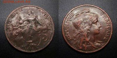 МОНЕТЫ МИРА 04-19 - Франция – 5 сантимов (1916)