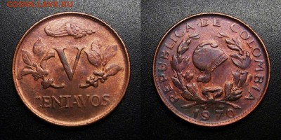 МОНЕТЫ МИРА 04-19 - Колумбия – 5 сентаво (1970)