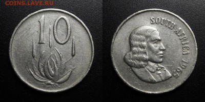 МОНЕТЫ МИРА 04-19 - ЮАР – 10 центов (1965) «Алоэ; исследователь Ян ван Рибек»