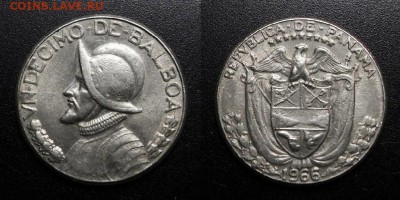 МОНЕТЫ МИРА 04-19 - Панама – 0,1 бальбоа (1966)