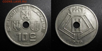 МОНЕТЫ МИРА 04-19 - Бельгия – 10 сантимов (1939) ник.-лат. №8