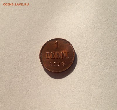 1 пенни Русская Финляндия 1913г., UNC , до 08.04.19г. - 1p13-4