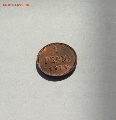 1 пенни Русская Финляндия 1914г., UNC , до 08.04.19г. - 1p14-1