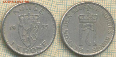 Норвегия 1 крона 1955 г., до 08.04.2019 г. 22.00 по Москве - Норвегия 1 крона 1955  5885