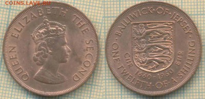 12 шиллинга 1960 г. 300 лет, до 08.04.2019 г. 22.00 - Джерси 1 двенадц шиллинга 1960  5886