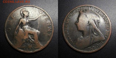 МОНЕТЫ МИРА 04-19 - Великобритания – 1 пенни (1899) «Виктория (в трауре)» №1