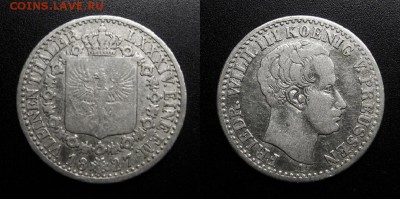 МОНЕТЫ МИРА 04-19 - Германия (Пруссия) – 1-6 талера (1827 А) «Фридрих Вильгельм III» (Ag)