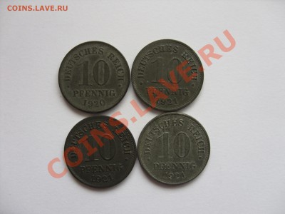 Иностранные монеты 1850-1940 годов (пополн. тема) - 10 пф цинк 1920-21 - 1.JPG