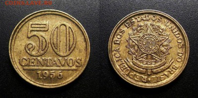 МОНЕТЫ МИРА 04-19 - Бразилия – 50 сентаво (1956) «Звезда»