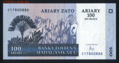 Мадагаскар 100 ариари 2004 unc 09.04.19. 22:00 мск - 2