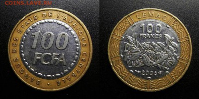 МОНЕТЫ МИРА 04-19 - Центральная Африка – 100 франков (2006) «Растения и плоды» (бм) №2
