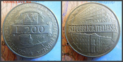 Италия 200 лир, 1996 100 лет Академии таможенной службы - 1