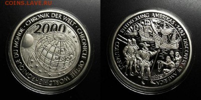 МОНЕТЫ МИРА 04-19 - Медаль (Германия) «Колумб; открытие Америки 1492; хроники Мира 2000»