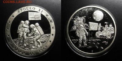 МОНЕТЫ МИРА 04-19 - Медаль (Германия) «Аполлон XI; высадка астронавтов на Луну (16 июля 1969)»