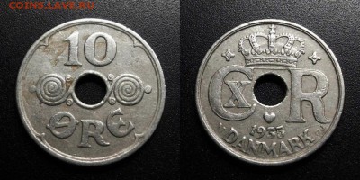 МОНЕТЫ МИРА 04-19 - Дания – 10 эре (1935) медь-ник. №1