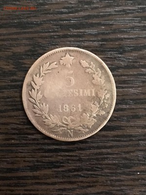 Италия 5 чентезимо 1861 года. До 22:00 10.04.19 - 0A2C2164-3622-41F5-B6B5-A20F34318FDB