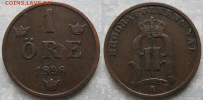 35.Монеты Швеции 1760-1950г. - 35.9. -Швеция 1 эре 1898    178-ас40-8212