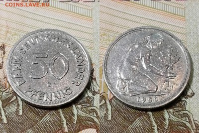 Германия 50 пфеннигов 1950 G (Bank deutscher Länder) оценка - 50 пфеннигов 1950 G