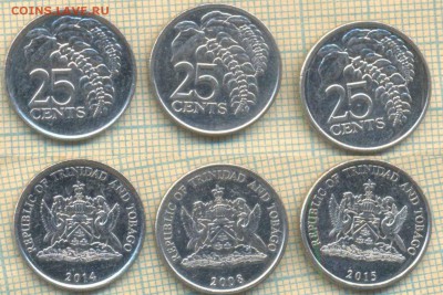 Тринидад и Тобаго 25 центов 2008,14,15 г. , фикс - Тринидад 2008 14 15