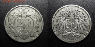 МОНЕТЫ МИРА 04-19 - Австрия – 20 геллеров (1895) никель №2