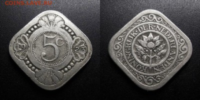 МОНЕТЫ МИРА 04-19 - Нидерланды – 5 центов (1923) «Апельсиновое дерево» №1