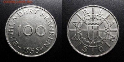 МОНЕТЫ МИРА 04-19 - Саар (Саарланд) – 100 франков (1955) №4
