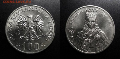 МОНЕТЫ МИРА 04-19 - Польша – 100 злотых (1988) «Королева Ядвига» №1