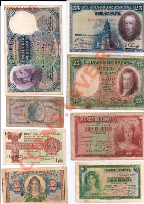 лот 12 банкнот Испании - 1920-30 годов до 23.06.11 22-00 мск - e1