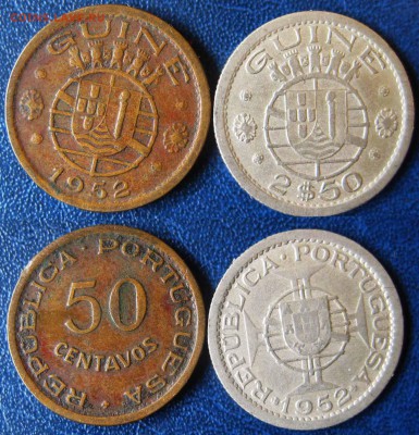 Португ. Гвинея 2,5 эскудо, 50 сетавос 1952г До 08.04 в 22-00 - портоуг