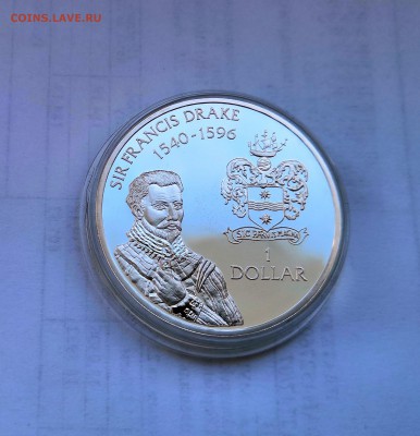 1 доллар 1994 Каймановы острова.Фрэнсис Дрэйк.Серебро.Proof. - IMG_20190330_122427