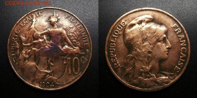 МОНЕТЫ МИРА 04-19 - Франция – 10 сантимов (1904)