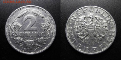 МОНЕТЫ МИРА 04-19 - Австрия – 2 шиллинга (1947) алюм. №2