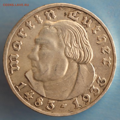 С 1 РУБ. ГЕРМАНИЯ 2 марк 1933г."J" МАРТИН ЛЮТЕР до 11.04. - IMG_7134.JPG