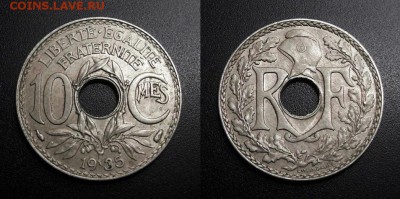 МОНЕТЫ МИРА 04-19 - Франция – 10 сантимов (1935)