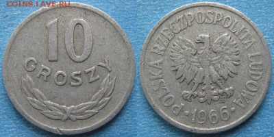 Польша 10 грошей 1966  до 12-04-19 в 22:00 - Польша 10 грошей 1966      8321