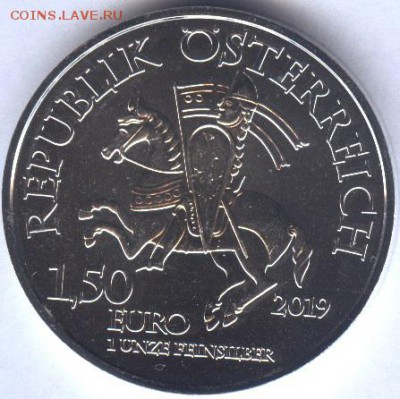 План выпуска монет Австрии на 2019 год - AT 1,5 euro 825 let AV