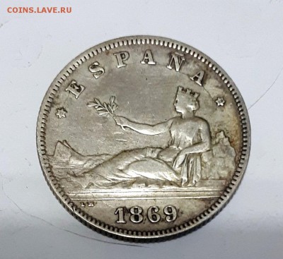 Испания 1 песета 1870,2 песеты 1869 - 20190406_185027