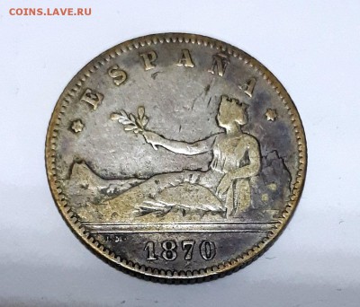 Испания 1 песета 1870,2 песеты 1869 - 20190406_184930