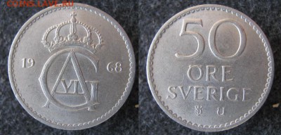 36.Монеты Швеции 1942-1973г. - 36.31. -Швеция 50 эре 1968    A27