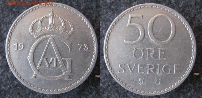 36.Монеты Швеции 1942-1973г. - 36.33. -Швеция 50 эре 1973    A29