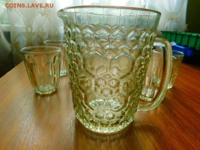 молочник и шесть граненых стаканов. ссср - 26093680