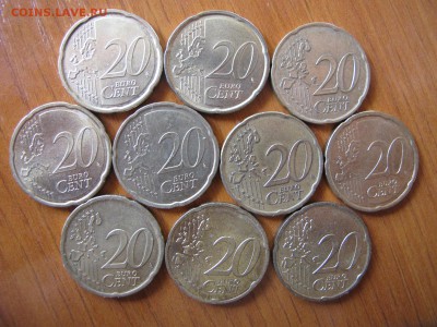 20 евроцентов (10 штук, все разных стран). По фиксу. - IMG_3418.JPG