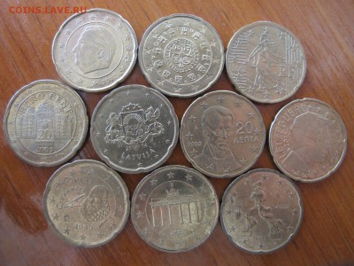 20 евроцентов (10 штук, все разных стран). По фиксу. - IMG_3417.JPG