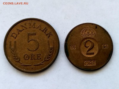ДАНИЯ,ШВЕЦИЯ,5 эре 1968г+2 эре 1964г до 11.04.2019г - IMG_20190409_131748_HDR