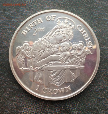 Остров Мэн 1 крона 1997 Рождение Христа Серебро Пруф Proof - 7.JPG