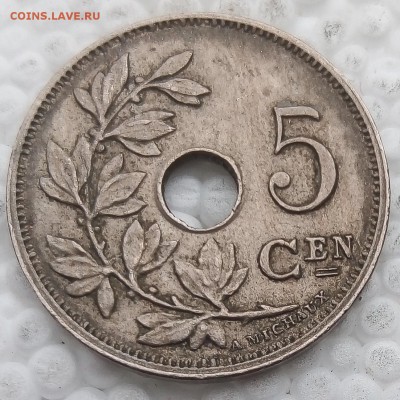 Бельгия 5 центов 1914 до 16.04.19 - 23