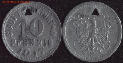 Франкфурт 10 пфеннигов 1917 №3 до 22:00мск 19.04.19 - Франкфурт 10 пфеннигов 1917 (продажа) 3