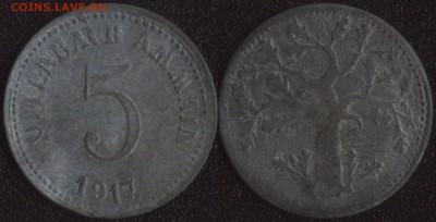Оффенбах 5 пфеннигов 1917 №1 до 22:00мск 19.04.19 - Оффенбах 5 пфеннигов 1917 (продажа) 1