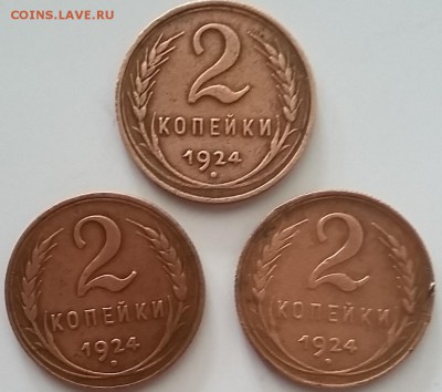 оценка  2 копейки 1924 года с гладким гуртом - 013