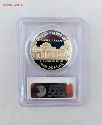 1 доллар США 1993 Томас Джефферсон. Proof. PCGS. Серебро. - IMG_20190329_214841